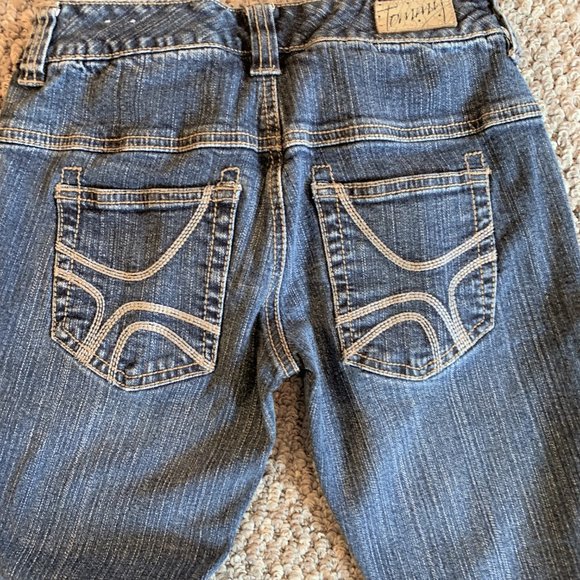JEANS - sz 1 Vintage TOMMY JEANS Hilfiger capri stretch embroidered juniors - Picture 6 of 11